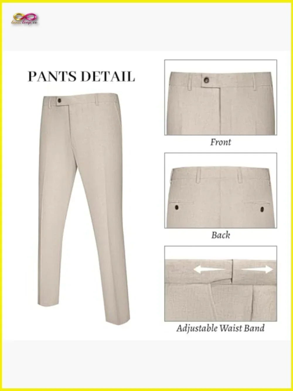 Slim Fit Linen Suit Set Peak Lapel Blazer Pants Formal Casual Wedding Prom
